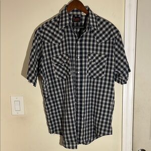 Casual Blue and White Button Down Shirt